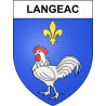 Pegatinas escudo de armas de Langeac adhesivo de la etiqueta engomada