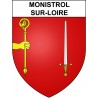 Pegatinas escudo de armas de Monistrol-sur-Loire adhesivo de la etiqueta engomada