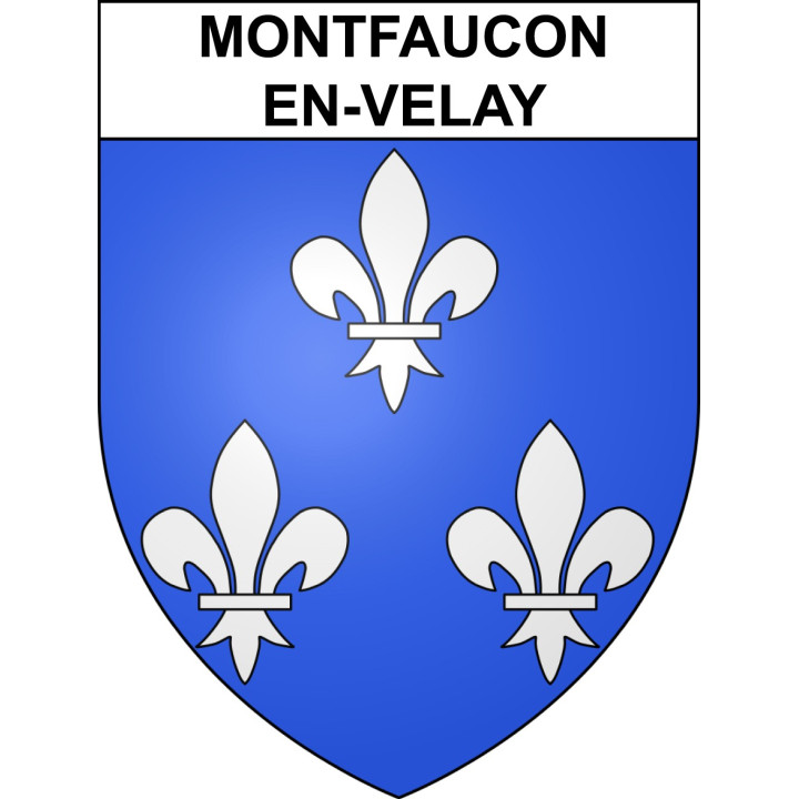 Pegatinas escudo de armas de Montfaucon-en-Velay adhesivo de la etiqueta engomada