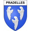 Pradelles 43 ville sticker blason écusson autocollant adhésif