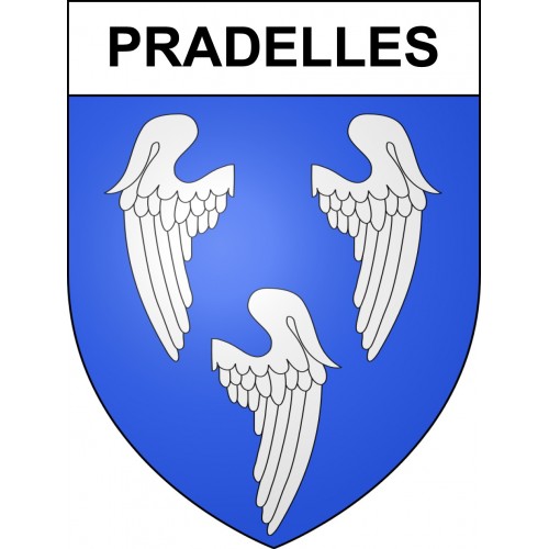 Pradelles 43 ville sticker blason écusson autocollant adhésif