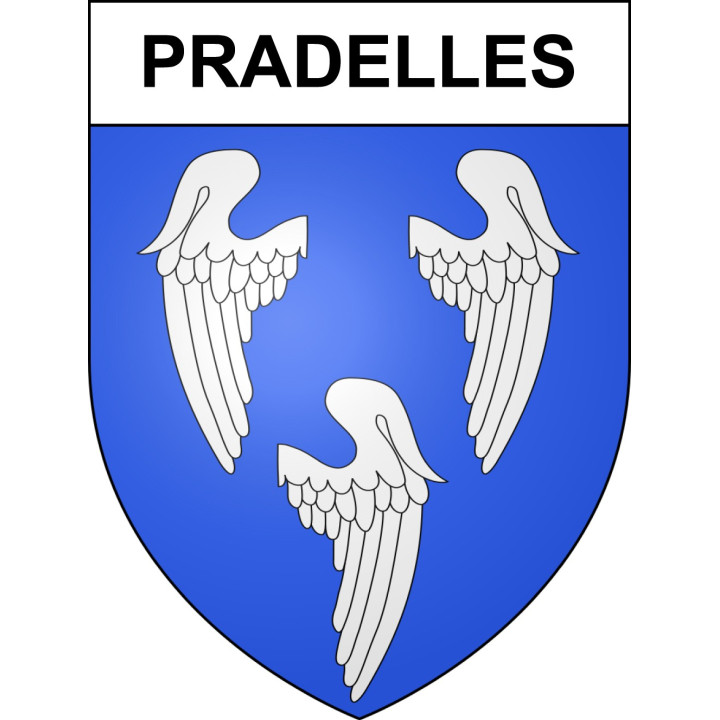 Pradelles 43 ville sticker blason écusson autocollant adhésif