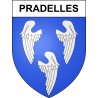 Pradelles 43 ville sticker blason écusson autocollant adhésif