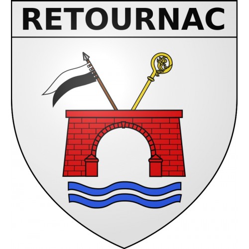 Pegatinas escudo de armas de Retournac adhesivo de la etiqueta engomada