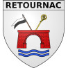 Pegatinas escudo de armas de Retournac adhesivo de la etiqueta engomada