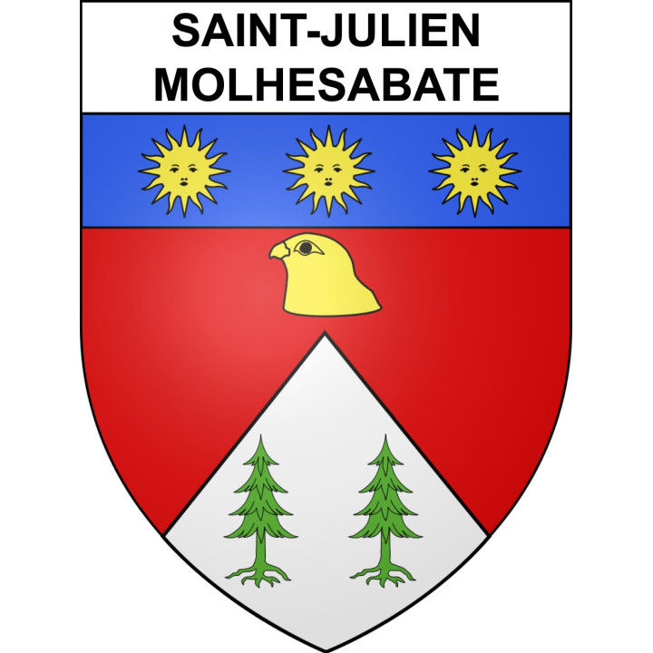 Pegatinas escudo de armas de Saint-Julien-Molhesabate adhesivo de la etiqueta engomada