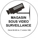 Autocollant magasin sous vidéo surveillance alarme