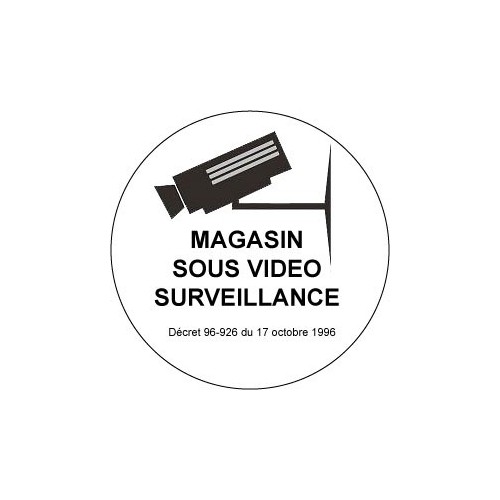 Autocollant magasin sous vidéo surveillance alarme