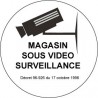 Autocollant magasin sous vidéo surveillance alarme