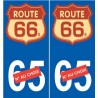 Route 66 US sticker autocollant plaque logo 2