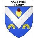 Pegatinas escudo de armas de Vals-près-le-Puy adhesivo de la etiqueta engomada