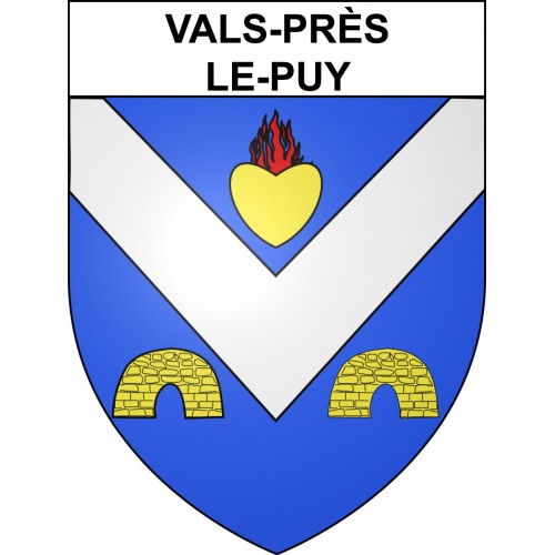 Pegatinas escudo de armas de Vals-près-le-Puy adhesivo de la etiqueta engomada