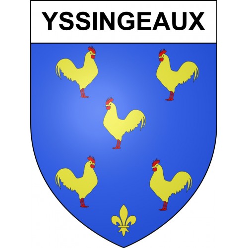 Pegatinas escudo de armas de Yssingeaux adhesivo de la etiqueta engomada