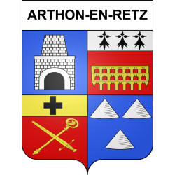 Pegatinas escudo de armas de Arthon-en-Retz adhesivo de la etiqueta engomada