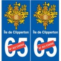 Clipperton sticker autocollant plaque numéro au choix