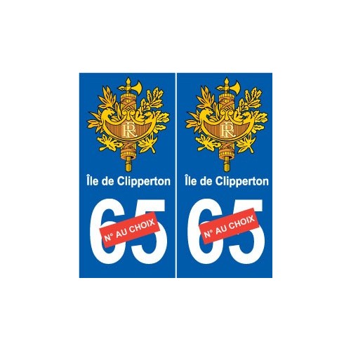 Clipperton sticker autocollant plaque numéro au choix