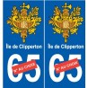 Clipperton sticker autocollant plaque numéro au choix