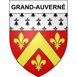 Pegatinas escudo de armas de Grand-Auverné adhesivo de la etiqueta engomada