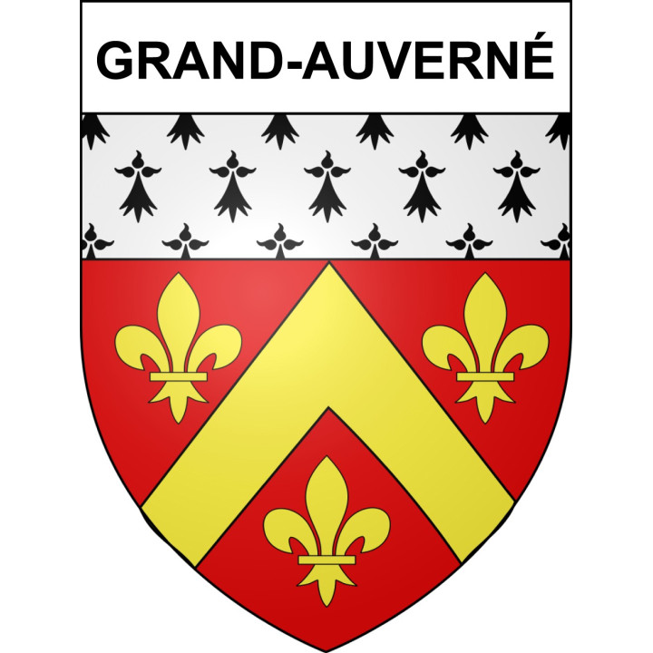 Pegatinas escudo de armas de Grand-Auverné adhesivo de la etiqueta engomada