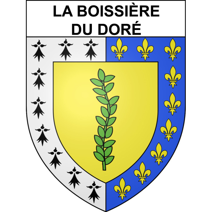 Pegatinas escudo de armas de La Boissière du Doré adhesivo de la etiqueta engomada