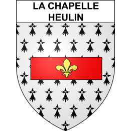 Pegatinas escudo de armas de La Chapelle-Heulin adhesivo de la etiqueta engomada