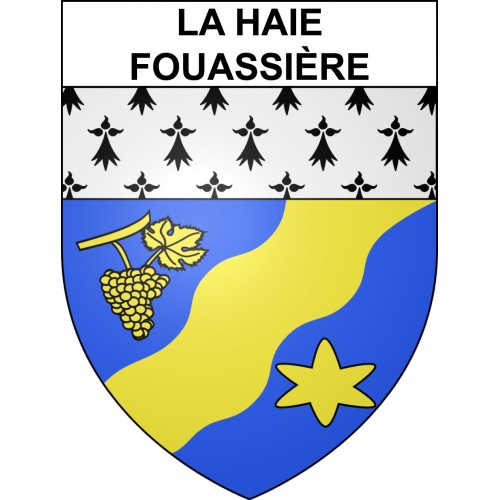 Pegatinas escudo de armas de La Haie-Fouassière adhesivo de la etiqueta engomada