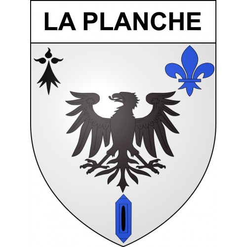 Pegatinas escudo de armas de La Planche adhesivo de la etiqueta engomada