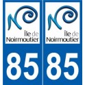 85 de la Isla de Noirmoutier placa etiqueta de la etiqueta engomada