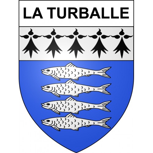 Pegatinas escudo de armas de La Turballe adhesivo de la etiqueta engomada