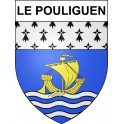 Pegatinas escudo de armas de Le Pouliguen adhesivo de la etiqueta engomada