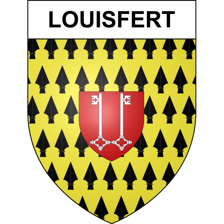 Pegatinas escudo de armas de Louisfert adhesivo de la etiqueta engomada