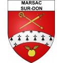 Pegatinas escudo de armas de Marsac-sur-Don adhesivo de la etiqueta engomada