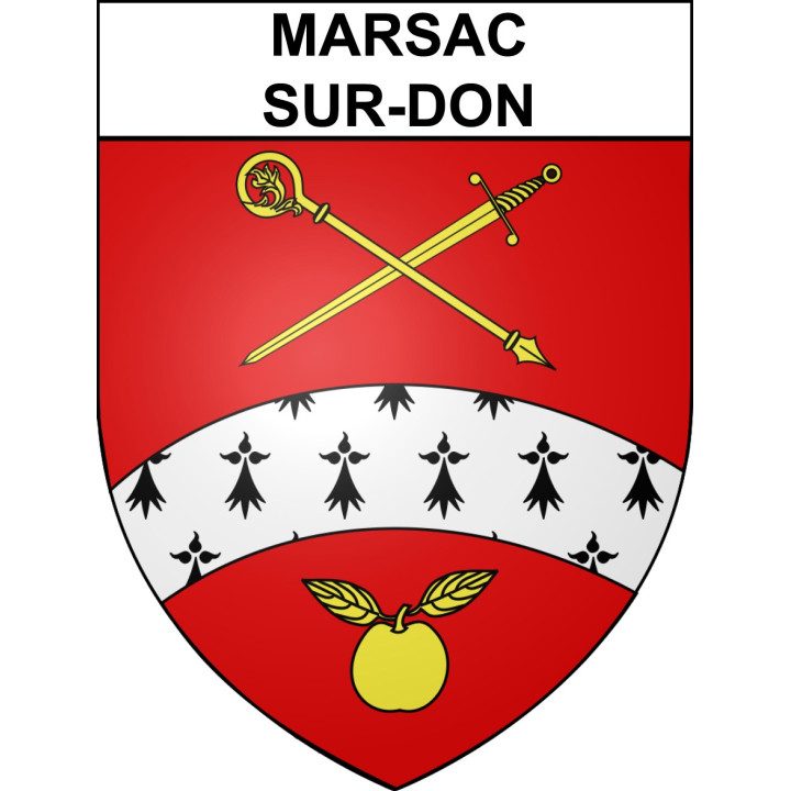 Pegatinas escudo de armas de Marsac-sur-Don adhesivo de la etiqueta engomada