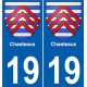 19 Chasteau ville autocollant plaque sticker