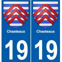 19 Chasteau ville autocollant plaque sticker