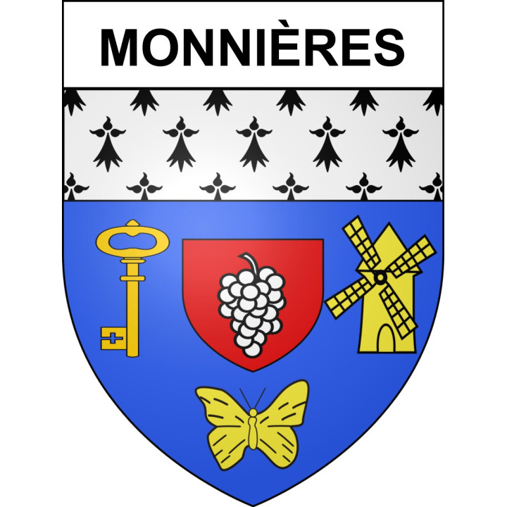 Monnières 44 ville sticker blason écusson autocollant adhésif