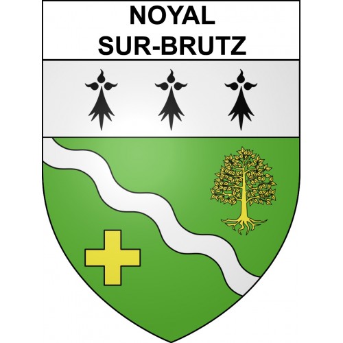 Pegatinas escudo de armas de Noyal-sur-Brutz adhesivo de la etiqueta engomada