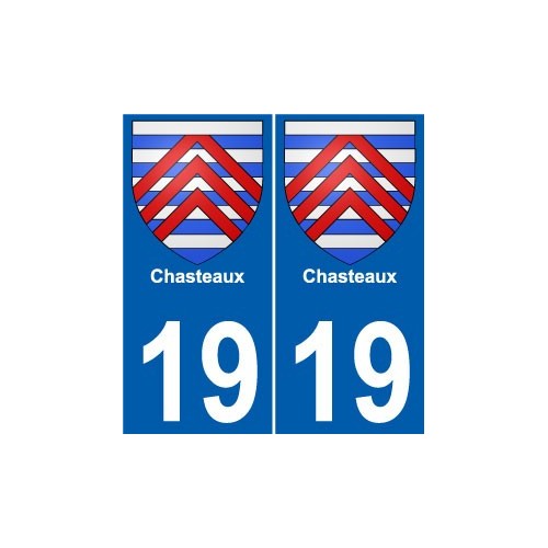 19 Chasteau ville autocollant plaque sticker