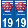 19 Chasteau ville autocollant plaque sticker