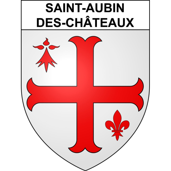 Pegatinas escudo de armas de Saint-Aubin-des-Châteaux adhesivo de la etiqueta engomada
