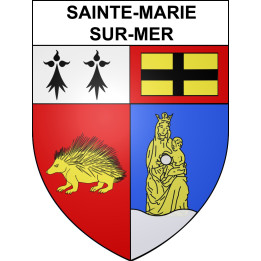 Pegatinas escudo de armas de Sainte-Marie-sur-Mer adhesivo de la etiqueta engomada