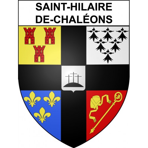 Pegatinas escudo de armas de Saint-Hilaire-de-Chaléons adhesivo de la etiqueta engomada
