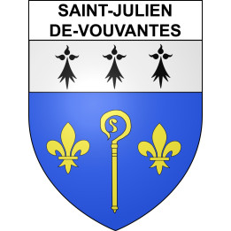 Stickers coat of arms Saint-Julien-de-Vouvantes adhesive sticker