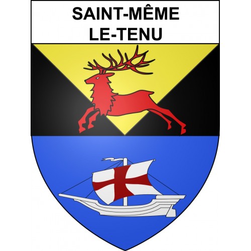 Pegatinas escudo de armas de Saint-Même-le-Tenu adhesivo de la etiqueta engomada