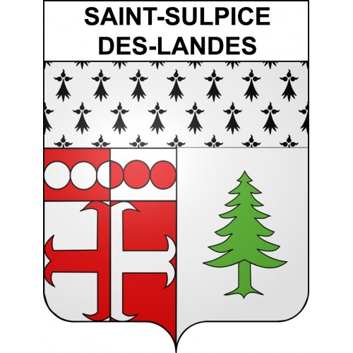 Pegatinas escudo de armas de Saint-Sulpice-des-Landes adhesivo de la etiqueta engomada
