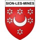 Pegatinas escudo de armas de Sion-les-Mines adhesivo de la etiqueta engomada