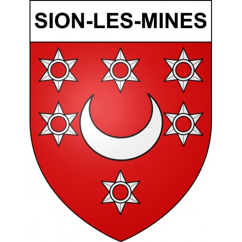 Sion-les-Mines Sticker wappen, gelsenkirchen, augsburg, klebender aufkleber