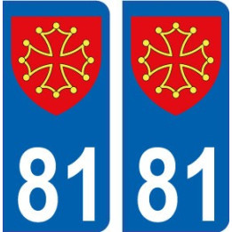 81 Occitan blason autocollant plaque immatriculation auto ville sticker