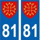 64 Pau-aufkleber plakette ez stadt