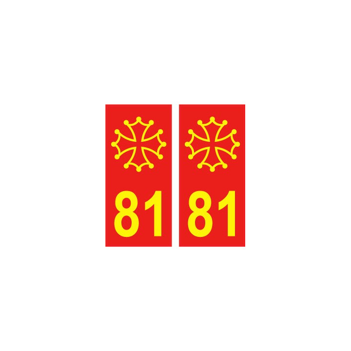 64 Pau logo sticker plate registration city